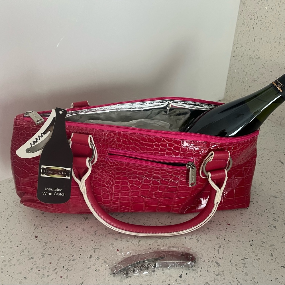 Classy wine insulated tote purse with wine opener